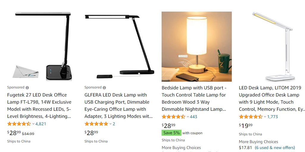 美国站Table Lamps台灯卖家信息 